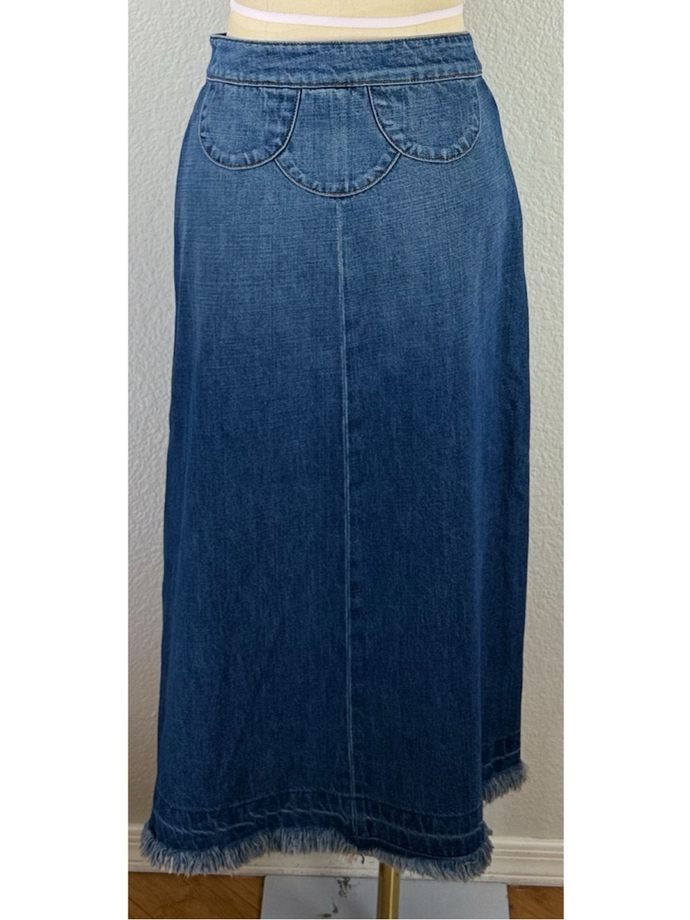 Daily Blue Tephy Button Down Denim A-Line Skirt size Small - Picture 5 of 16